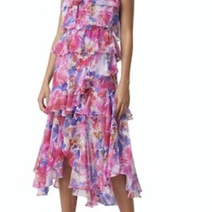 Floral Pink and Purple Women's Dress